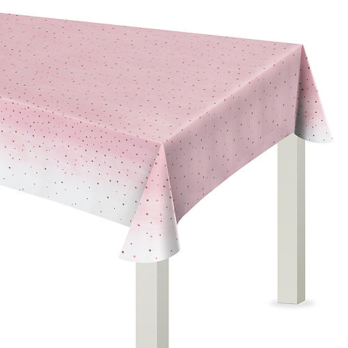 Rosé All Day Plastic Table Cover, 54in x 102in Image #1