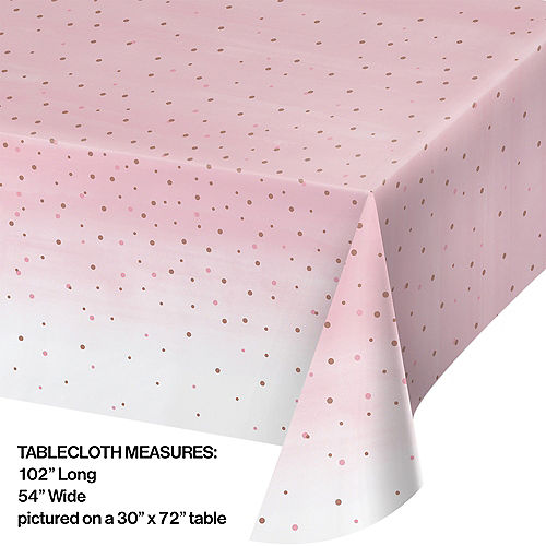 Rosé All Day Plastic Table Cover, 54in x 102in Image #2