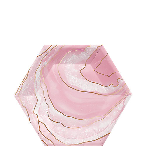 Rosé All Day Geode Paper Lunch Plates, 9.25in x 8in, 8ct Image #1