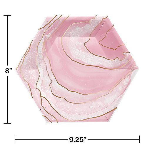 Rosé All Day Geode Paper Lunch Plates, 9.25in x 8in, 8ct Image #2