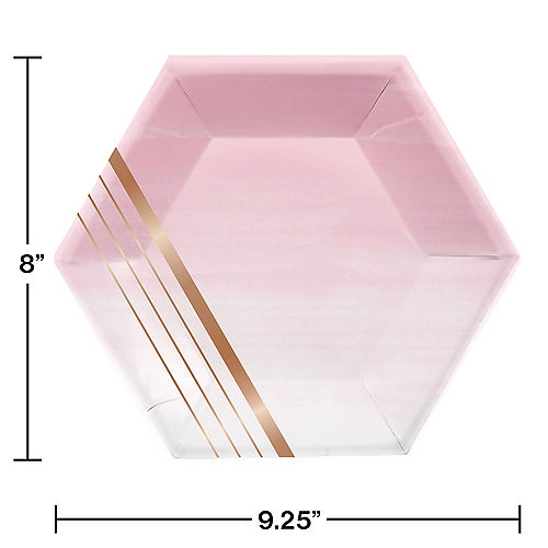 Rosé All Day Striped Paper Lunch Plates, 9.25in x 8in, 8ct Image #2