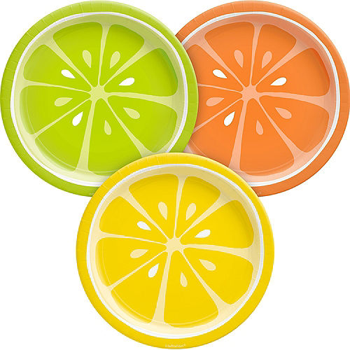 Nav Item for Tutti Frutti Sweet Citrus Paper Dessert Plates, 7in, 8ct Image #1