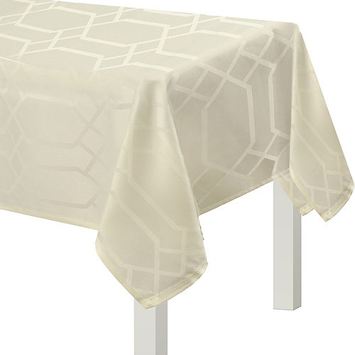 Nav Item for Hexagon Damask Fabric Tablecloth, 60in x 84in Image #1