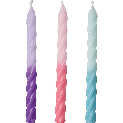 Pastel Color-Block Birthday Candles 12ct Image #1