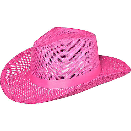 Pink Burlap Cowboy Hat Image #1