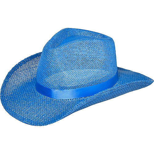 Blue Burlap Cowboy Hat Image #1