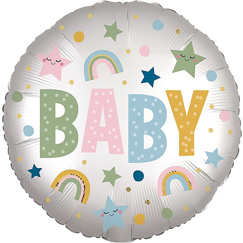 Nav Item for Dot, Rainbow & Star Baby Satin Balloon, 18in Image #1