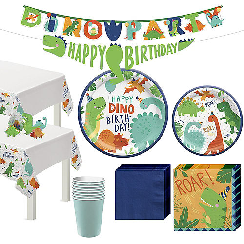 Nav Item for Dino-Mite Birthday Tableware Kit for 16 Guests Image #1