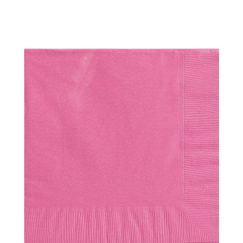 Bright Pink Paper Tableware Kit for 50 Guests Image #5