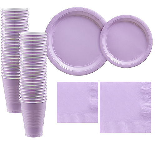 Nav Item for Lavender Paper Tableware Kit for 50 Guests Image #1