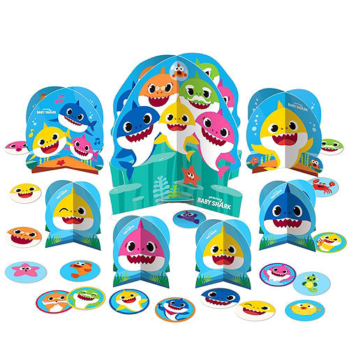 Baby Shark 1st Birthday Party Tableware Kit for 32 Guests Image #9