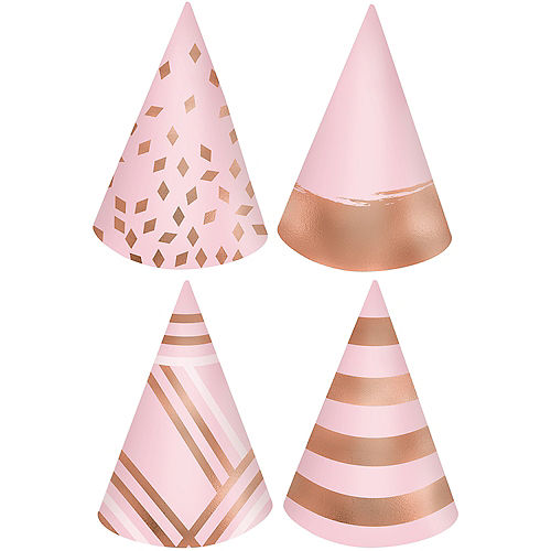 Games and Decorations Rose Gold Party Hats Fun Celebration Kit of 10 Rose Gold Cone Party Hats for Kids Birthday Party and DIY Crafts Party Supplies for Group Activities