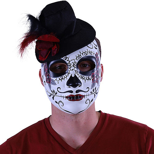 Nav Item for Feathered Hat Calavera Day of the Dead Mask Image #2