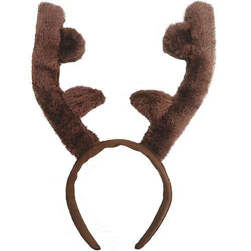 Nav Item for Plush Reindeer Antler Headband for Adults Image #1