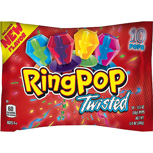 Topps Ring Pop Twisted Bag, 10pc - Citrus Craze, Twisted Berry Blast & Twisted Blue Raspberry Watermelon Image #1