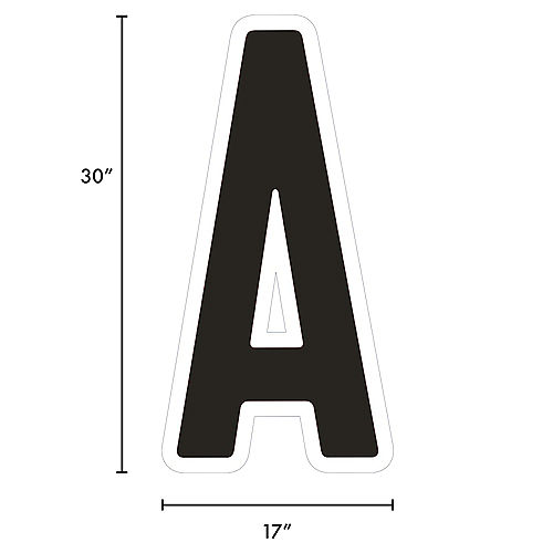 Black Letter (A) Corrugated Plastic Yard Sign, 30in Image #2
