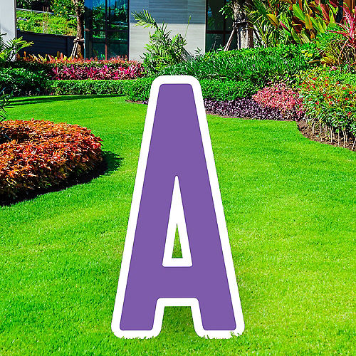 Purple Letter (A) Corrugated Plastic Yard Sign, 30in Image #1