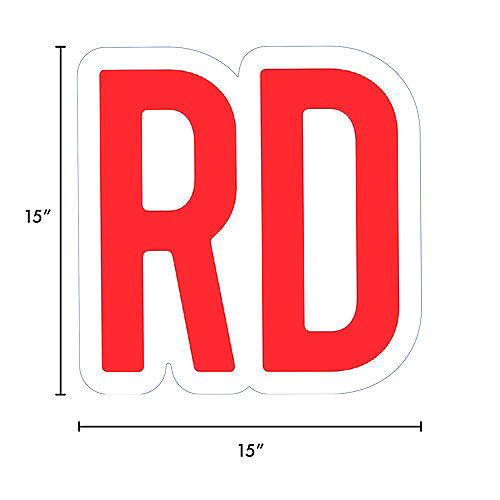 Red Ordinal Indicator (RD) Corrugated Plastic Yard Sign, 15in Image #2
