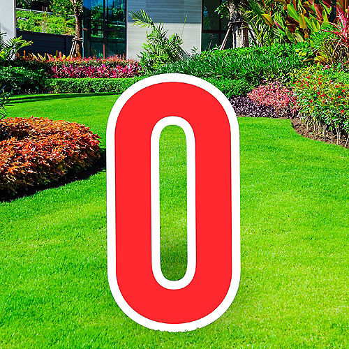 Nav Item for Red Number (0) Corrugated Plastic Yard Sign, 30in Image #1