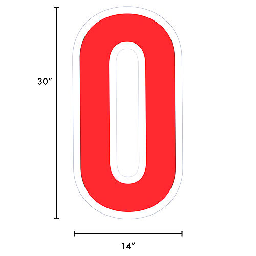 Nav Item for Giant Red Corrugated Plastic Number (0) Yard Sign, 30in Image #2