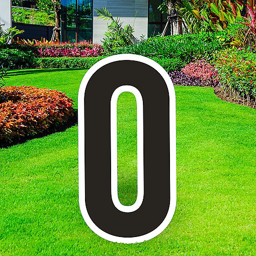 Giant Black Corrugated Plastic Number (0) Yard Sign, 30in Image #1