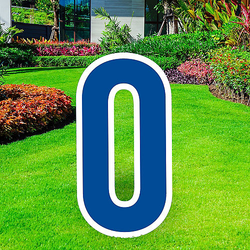 Giant Royal Blue Corrugated Plastic Number (0) Yard Sign, 30in Image #1
