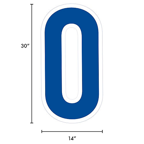 Giant Royal Blue Corrugated Plastic Number (0) Yard Sign, 30in Image #2