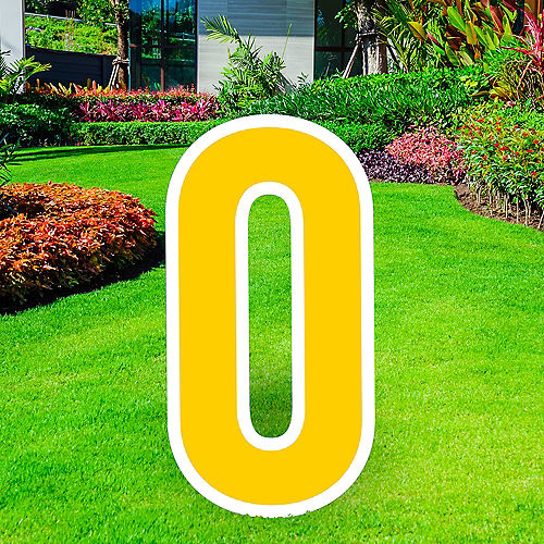 Nav Item for Giant Yellow Corrugated Plastic Number (0) Yard Sign, 30in Image #1