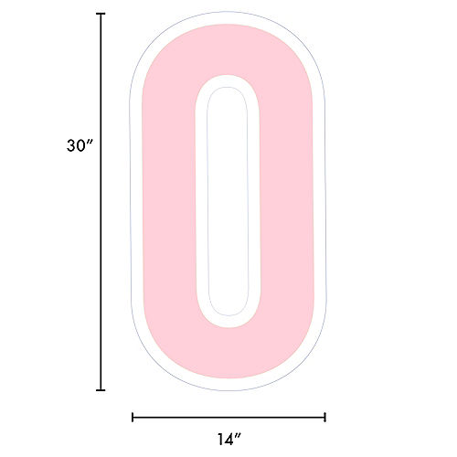 Giant Blush Pink Corrugated Plastic Number (0) Yard Sign, 30in Image #2