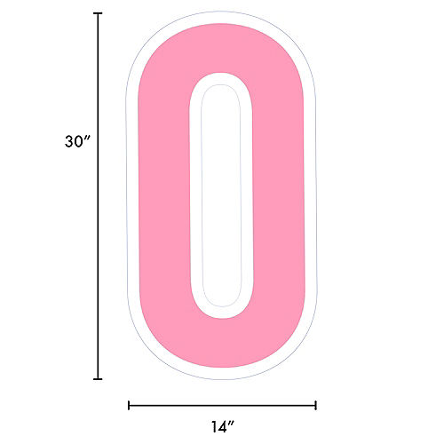 Giant Pink Corrugated Plastic Number (0) Yard Sign, 30in Image #2