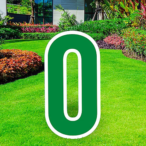Nav Item for Giant Festive Green Corrugated Plastic Number (0) Yard Sign, 30in Image #1