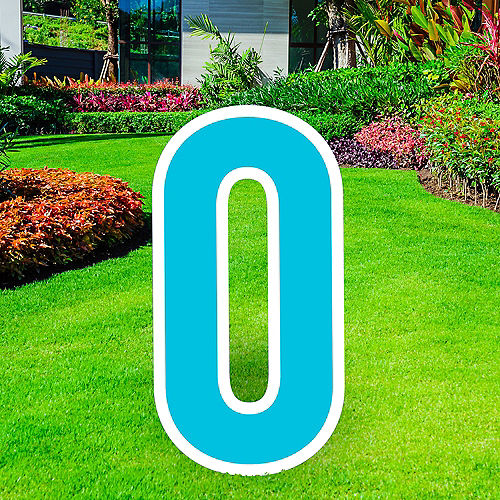 Nav Item for Giant Caribbean Blue Corrugated Plastic Number (0) Yard Sign, 30in Image #1