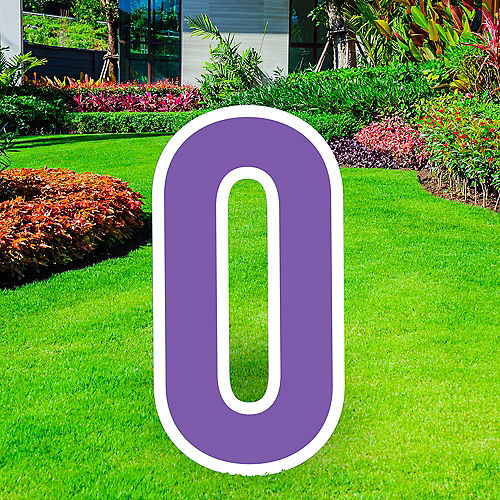 Nav Item for Giant Purple Corrugated Plastic Number (0) Yard Sign, 30in Image #1