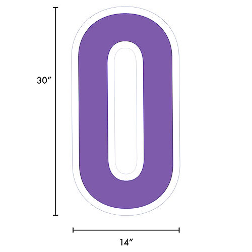 Nav Item for Giant Purple Corrugated Plastic Number (0) Yard Sign, 30in Image #2