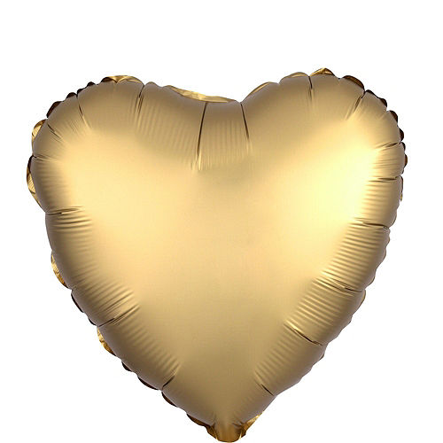 Nav Item for Abundant Love Gold Satin Heart Balloon Bouquet, 17in, 12pc with Helium Tank Image #4