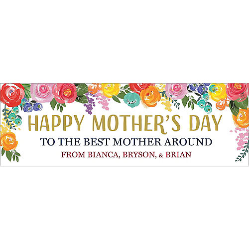 Nav Item for Custom Painted Floral Mother's Day Horizontal Banner Image #1
