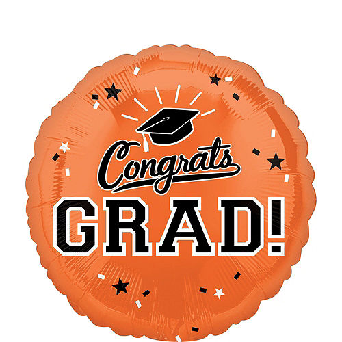 Nav Item for Orange Congrats Grad Balloon Bouquet, 18in, 12pc with Helium Tank Image #3