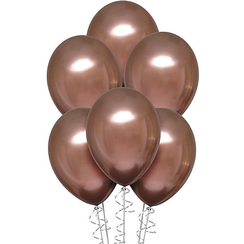 Nav Item for Rose Copper Metallic Chrome Satin Luxe Latex Balloons, 11in, 6ct Image #1