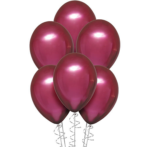 Pomegranate Metallic Chrome Satin Luxe Latex Balloons, 11in, 6ct Image #1