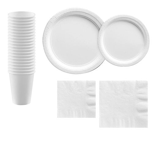 White Paper Tableware Kit for 20 Guests Image #1