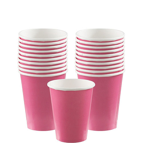 Bright Pink Paper Tableware Kit for 20 Guests Image #6