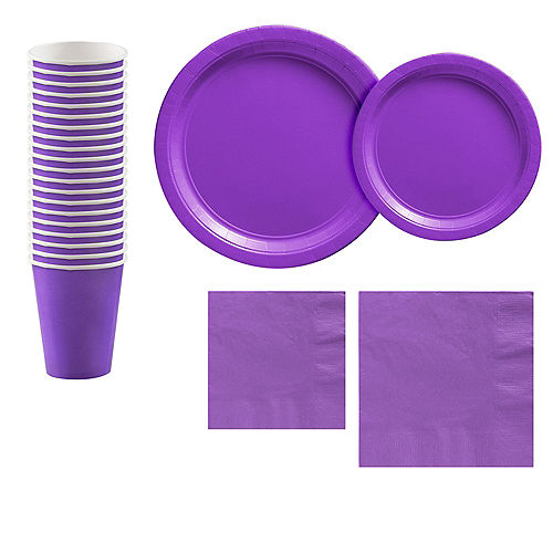 Nav Item for Purple Paper Tableware Kit for 20 Guests Image #1
