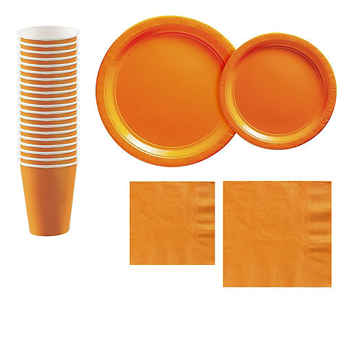 Orange Paper Tableware Kit for 20 Guests Image #1