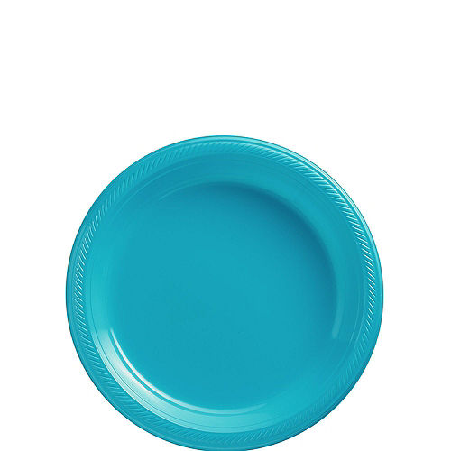 Caribbean Blue Plastic Tableware Kit for 20 Guests Image #2