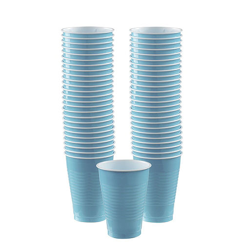 Caribbean Blue Plastic Tableware Kit for 20 Guests Image #6