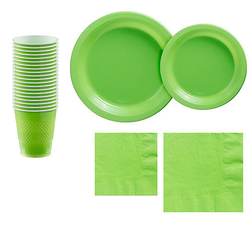 Nav Item for Kiwi Green Plastic Tableware Kit for 20 Guests Image #1