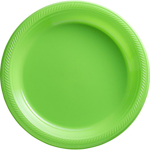 Kiwi Green Plastic Tableware Kit for 20 Guests Image #3