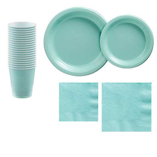 Nav Item for Robin's Egg Blue Plastic Tableware Kit for 20 Guests Image #1
