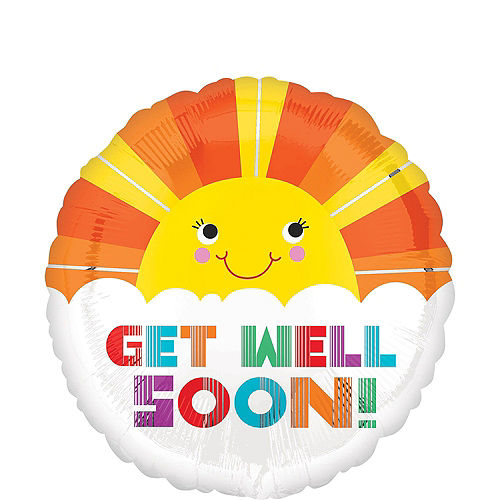 Multicolor Get Well Soon Sunshine Deluxe Balloon Bouquet, 9pc Image #5