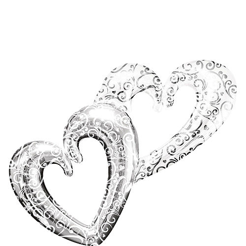Nav Item for Silver Heart Deluxe Balloon Bouquet, 7pc Image #2